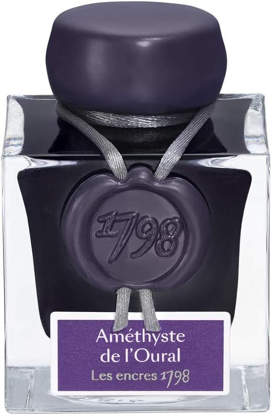 J. Herbin 1798 Anniversary Inks - Silver Sheen 50 ml Bottled - Amethyste de...