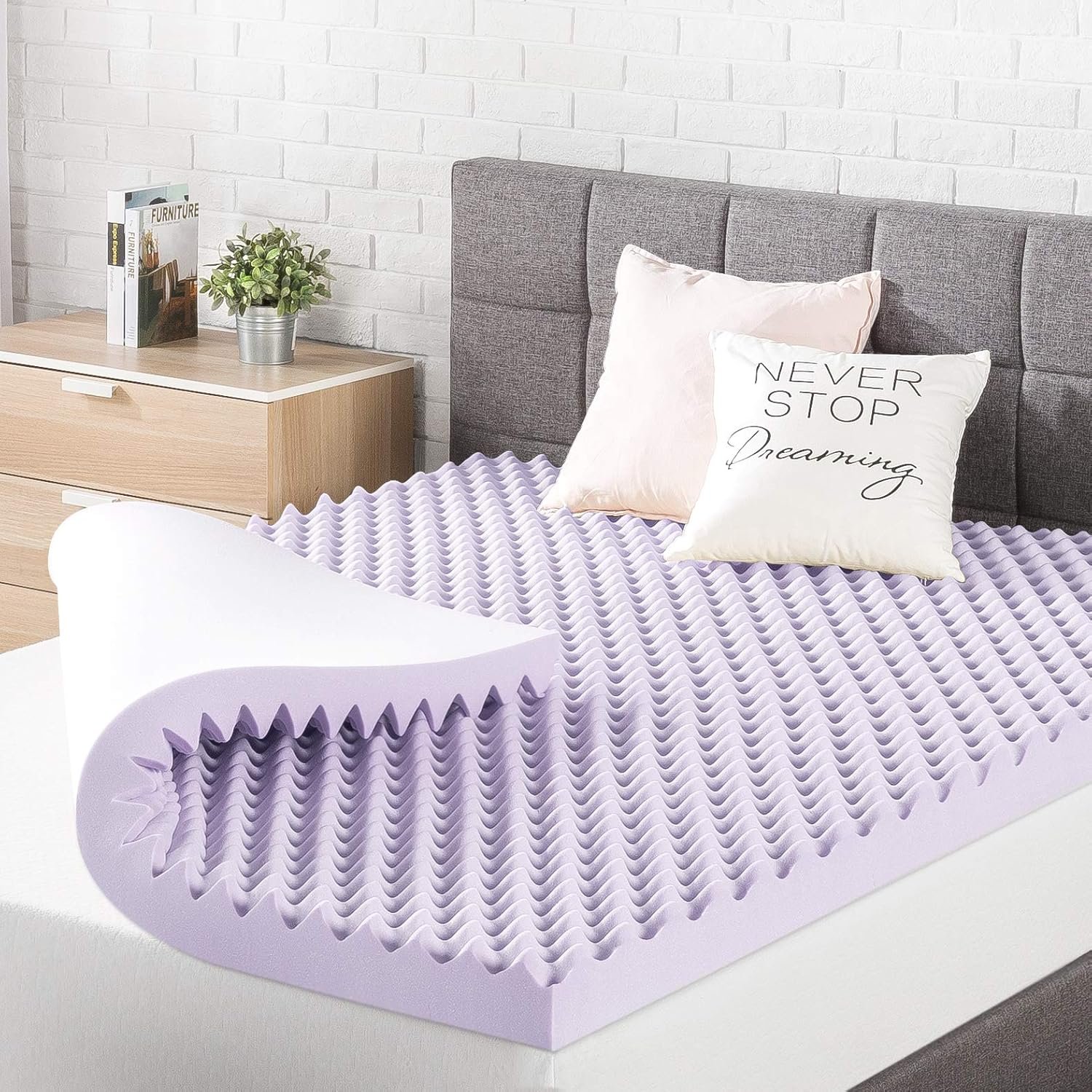 Best Price Mattress 3 Inch Egg Crate Memory Foam Mattress Topper with Soothing...