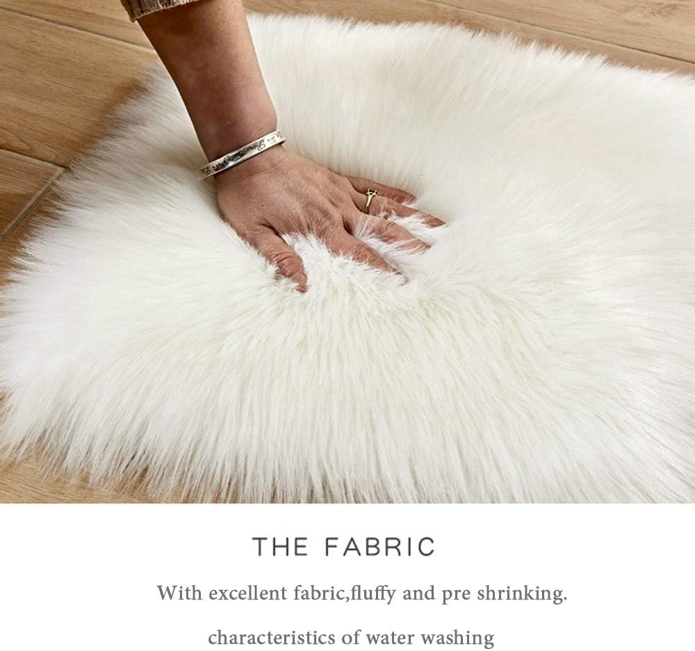 Heart Shaped Soft Faux Sheepskin Fur Area Rugs for Home Sofa Floor Mat Plush,...
