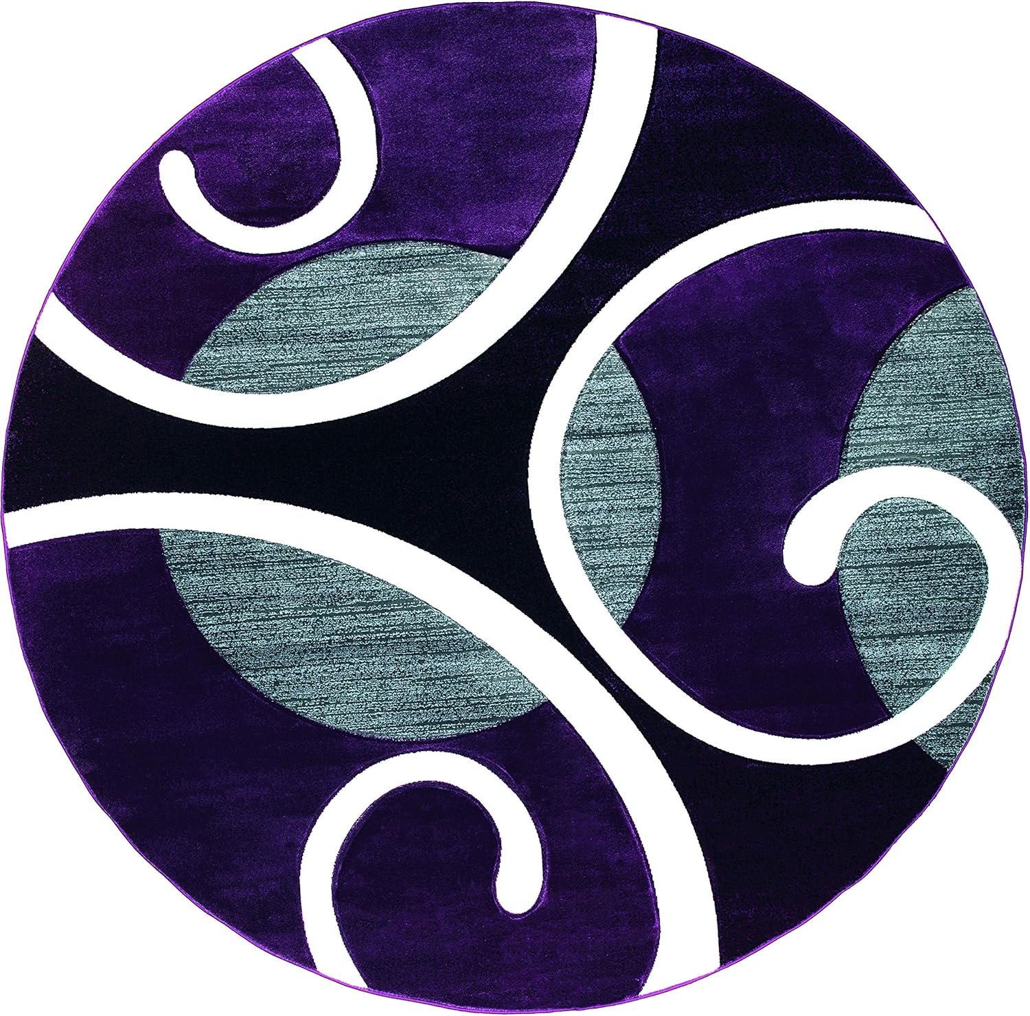 United Weavers of America Bristol Riley Plum Round Rug, 7'10"