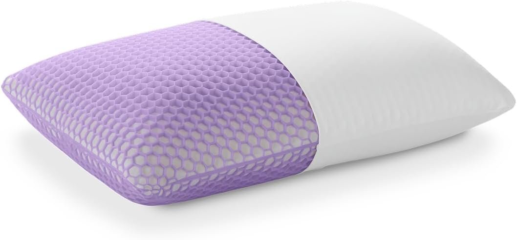 Purple Harmony Pillow - Medium Loft, Standard Size - Cooling Gel Neck and Side...