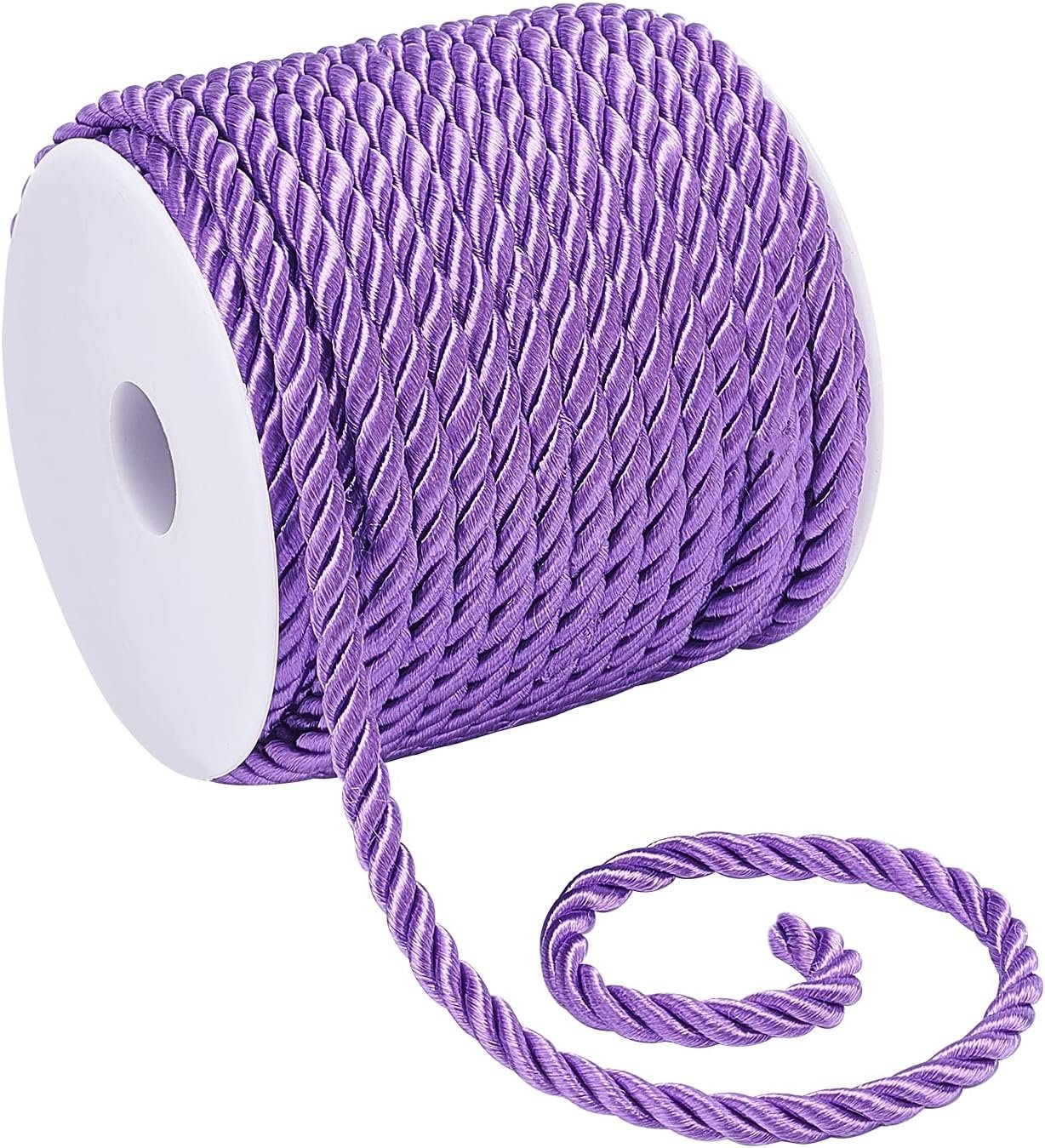 PH PandaHall 3 Braided Cord 19 Yards x 5mm Halloween Purple Twist Rope...