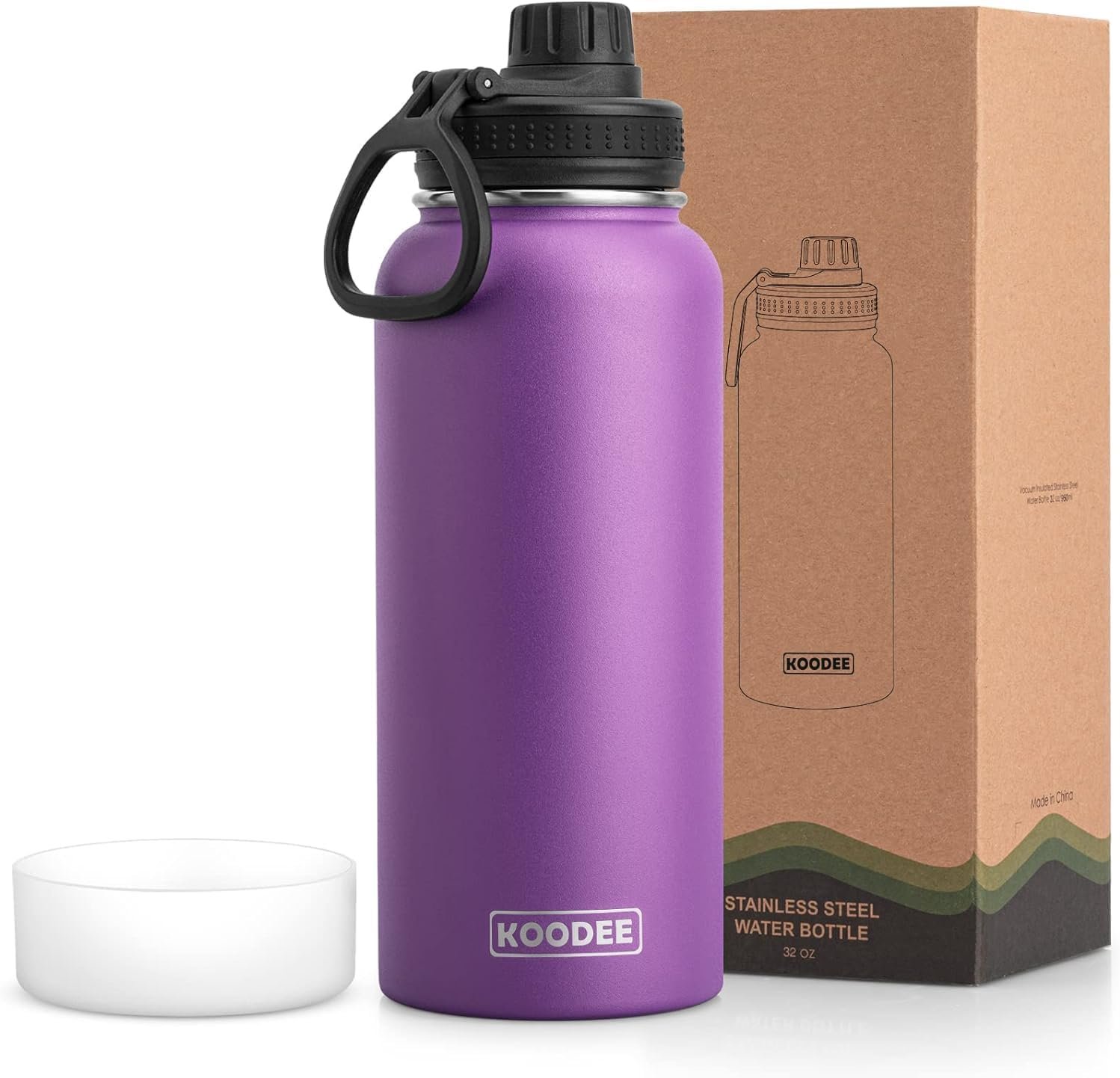 koodee Insulated Water Bottle, 32 oz Stainless Steel Double Wall Vacuum Wide...