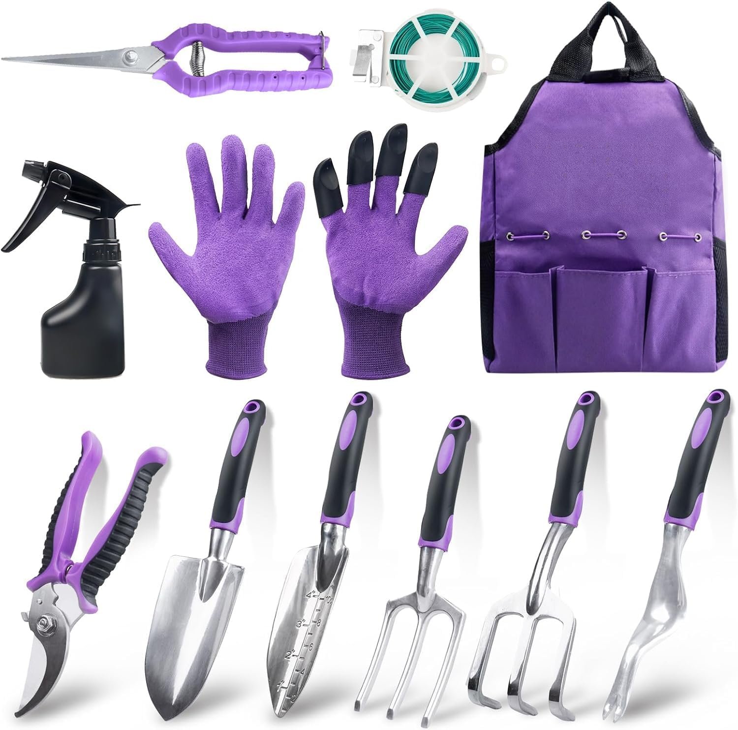 Covacure Gardening Tool Set - 11 Piece Aluminum Alloy Steel Hand Tool Starter...