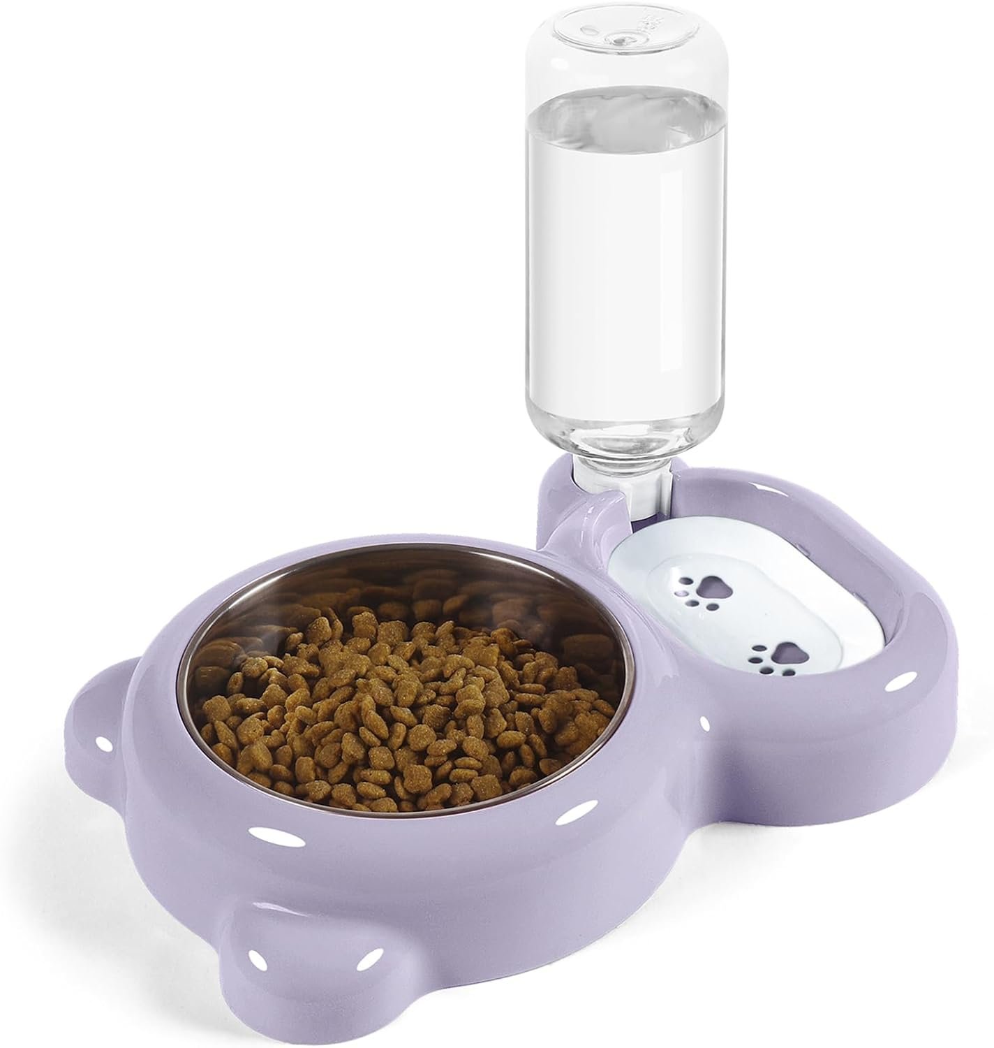 Dog Bowls, Cat Food and Water Bowl Set with Water Dispenser and Stainless Steel...