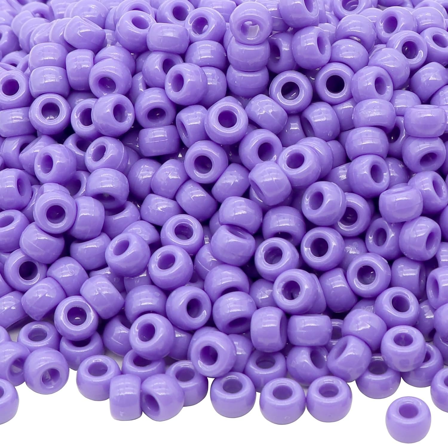 1000Pcs Pony Beads Bracelet 9mm Purple Plastic Barrel Pony Beads for...