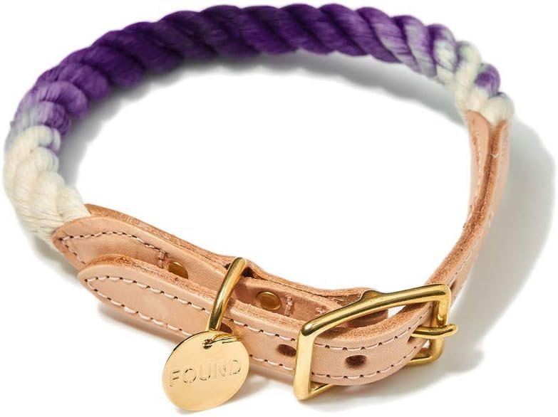 Found My Animal - Purple Ombre Cotton Rope Cat & Dog Collar, (Small) -...
