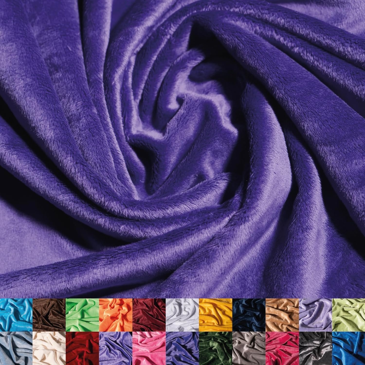 Ice Fabrics Solid Minky Fabric by The Yard - Soft, Smooth and Luxury 58/60"...