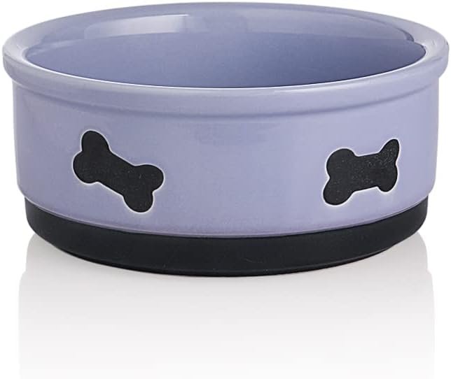 Sweejar Ceramic Dog Bowls with Bone Pattern, Dog Food Dish for Medium Dogs,...