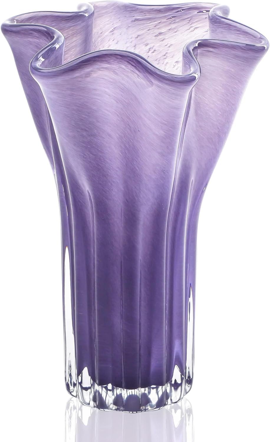 8'' Blown Glass Flower Vase for Home Wedding Modern Centerpieces Decorative...