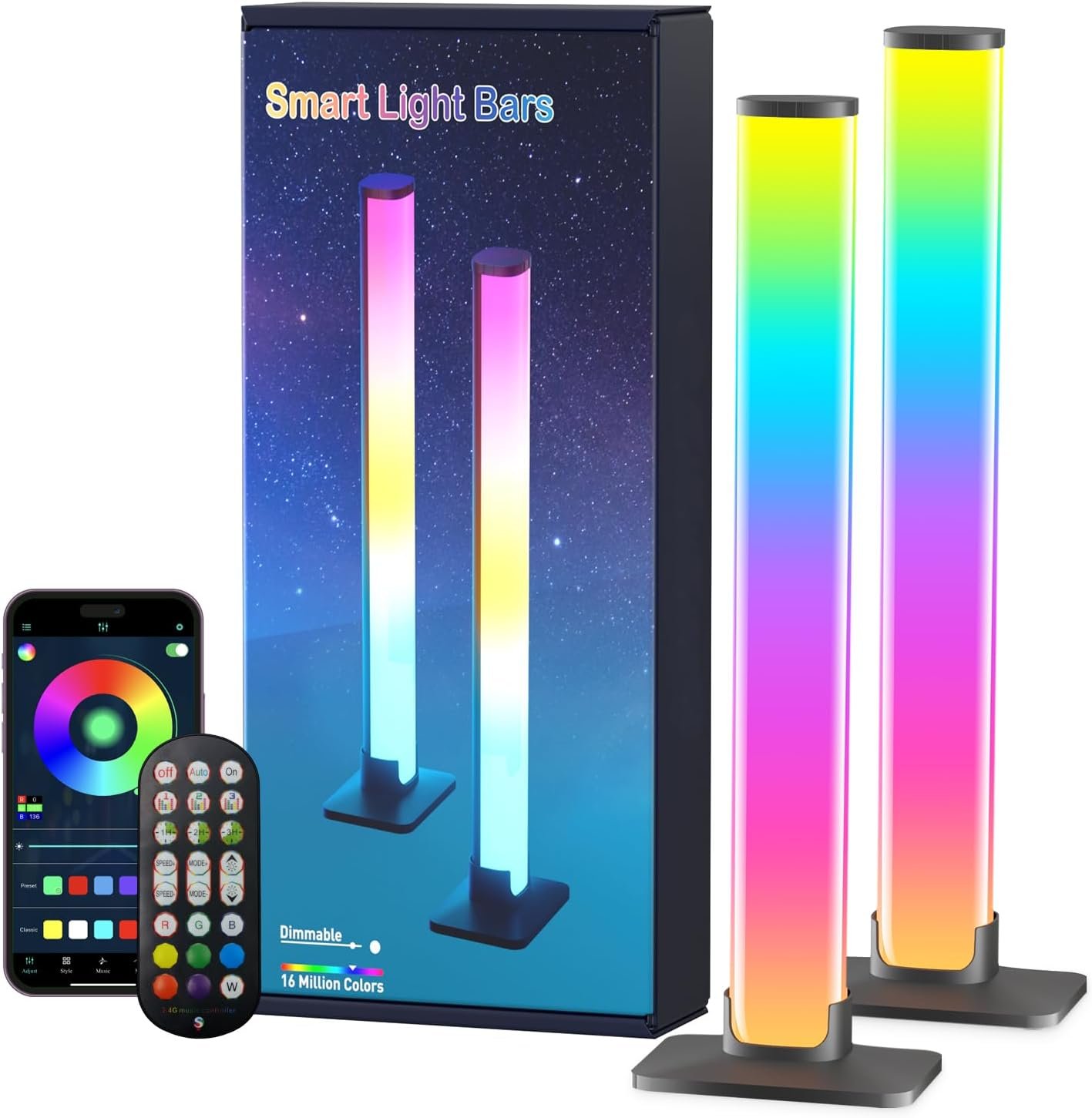 Barhootao RGB Light Bar,Smart LED Light Bar for Room,16 Million Colors,Three...