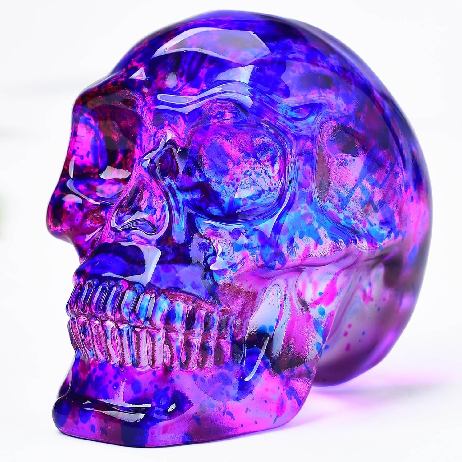 Crystal Skull Head Statues Skull Figurines K9 Glass Skull Gemstone Halloween...