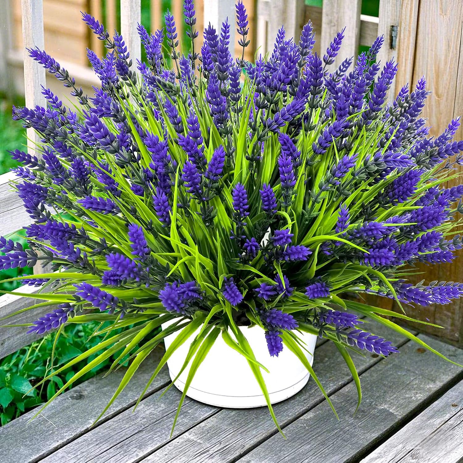 TSTWETO Artificial Plants Outdoor, 22 Bundles Fake Flowers UV Resistant Outdoor...