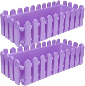 2pcs Rectangular Planter Box for Outdoor Plants Decorative Container for Patio...