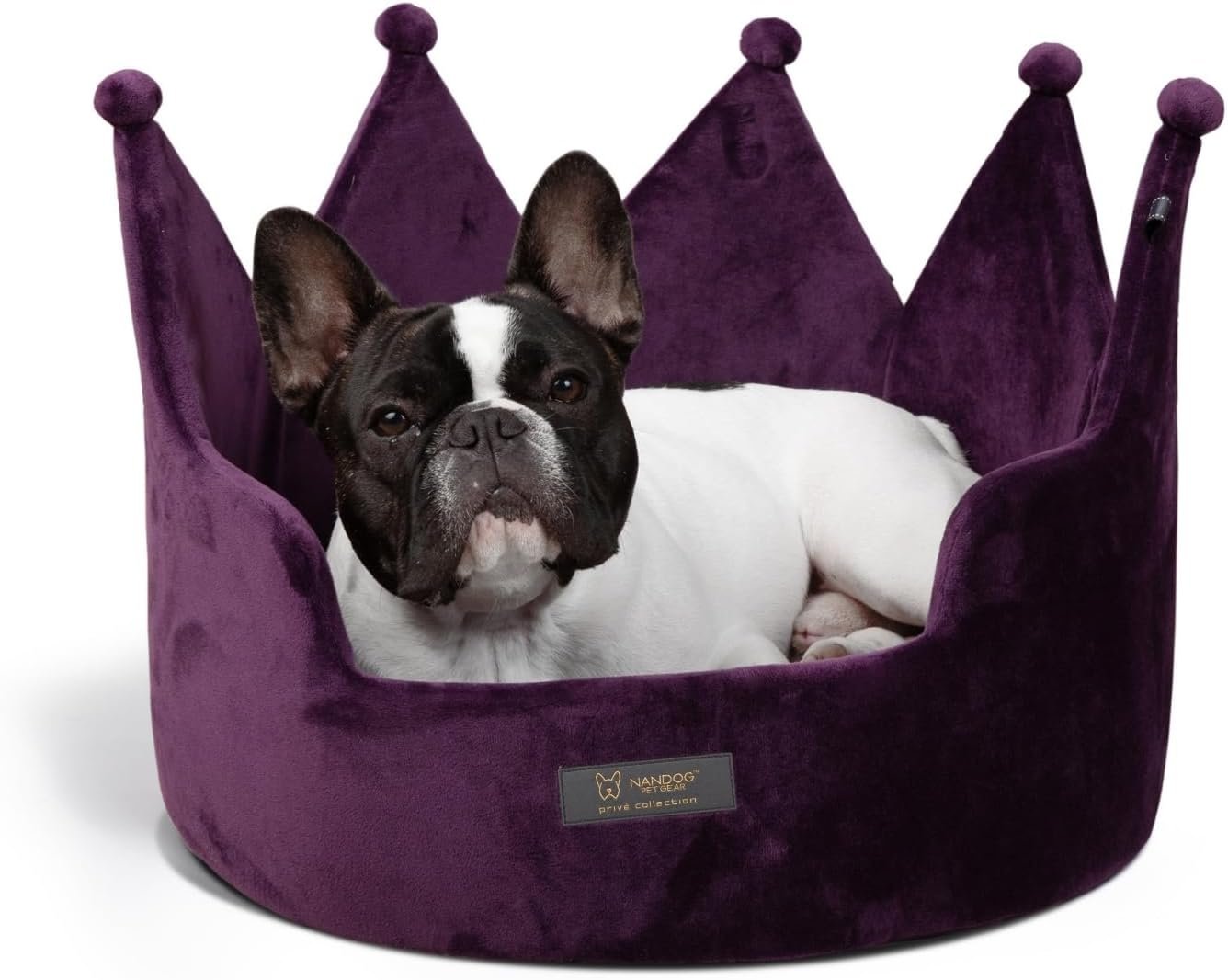 NANDOG Crown Dog Bed for Small Dogs & Cats – Soft Plush Round Pet Bed, Cozy...