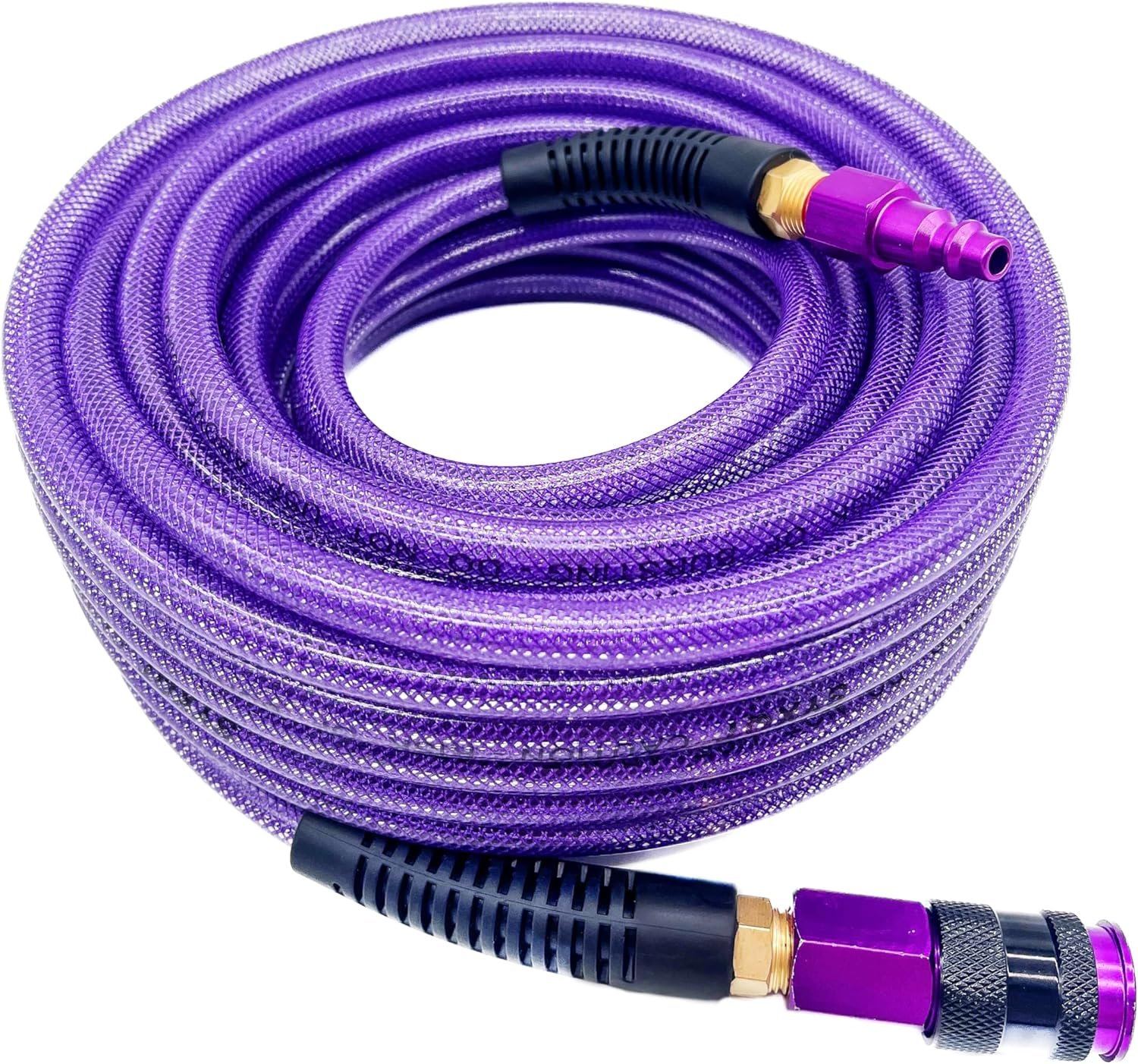 Polyurethane(PU) 1/4-Inch Reinforced,Air Hose with 1/4” Swivel Industrial Quick...