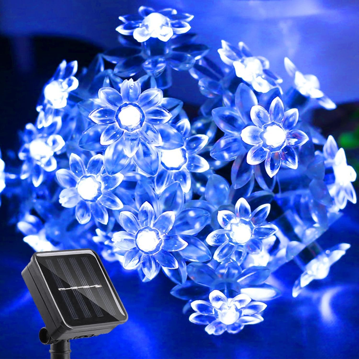ITICdecor Solar Flower String Lights Outdoor Waterproof 50 LED Upgraded Flower...