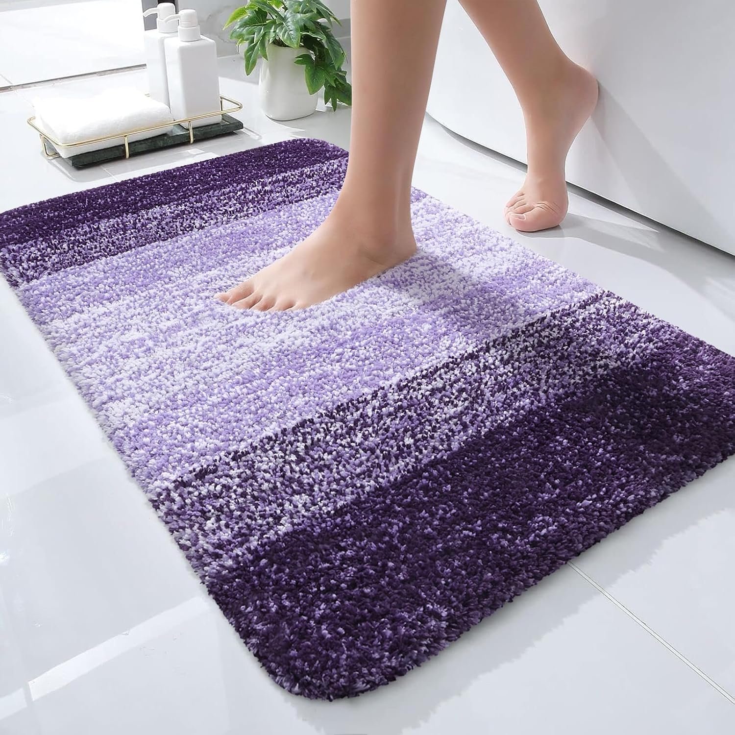 OLANLY Small Bathroom Rugs Mat 24x16, Extra Soft Absorbent Microfiber Bath...