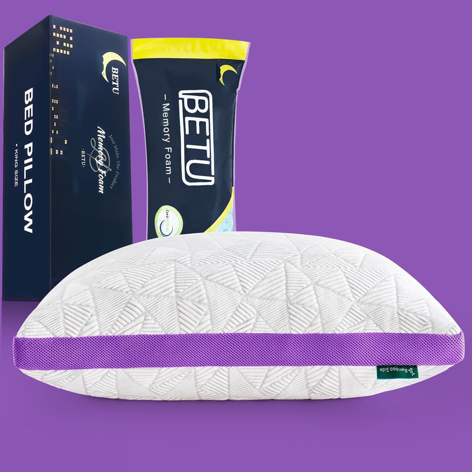 BETU Cooling Pillow Queen Size, Shredded Memory Foam Cool Pillow for Hot...