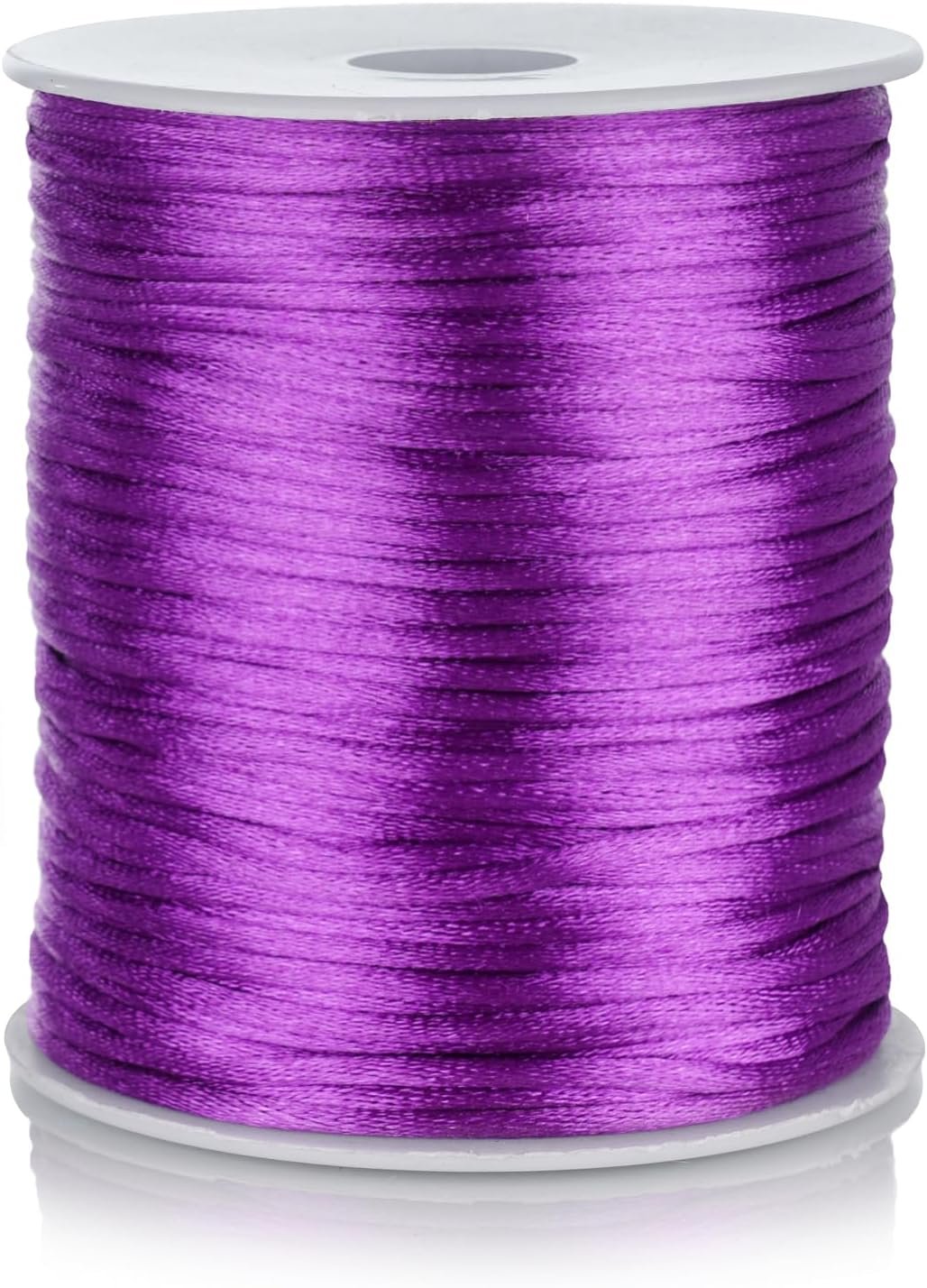 Nylon Satin Cord 2mm Rattail Cord Purple String - 100 Yards Nylon Chinese...