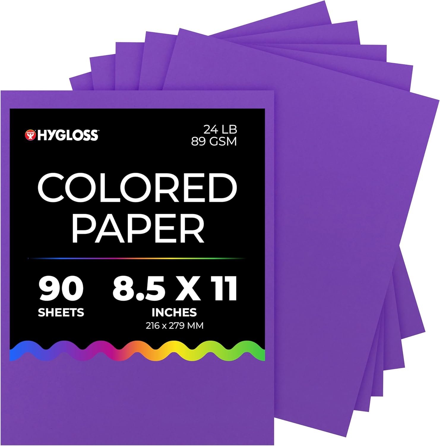 Hygloss Purple Colored Paper - 24 lb, 89 GSM, Acid-Free, Fade-Resistant,...