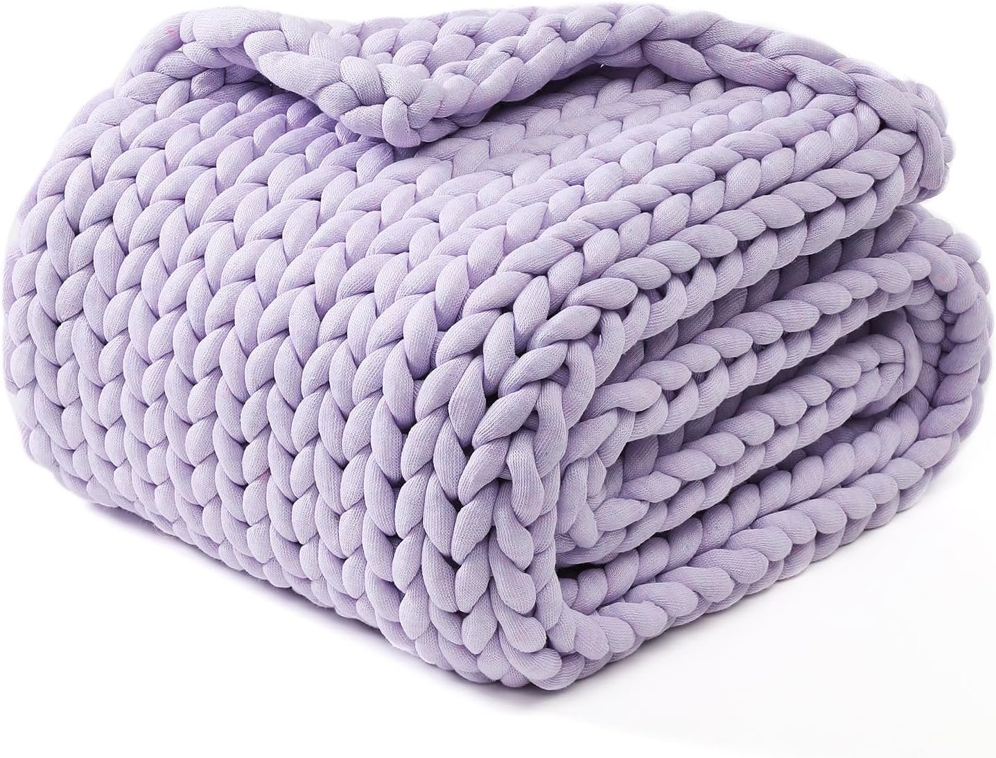 YnM Chunky Throw Blanket, Medium-Weight, Hand Knitted, Skin Friendly,...