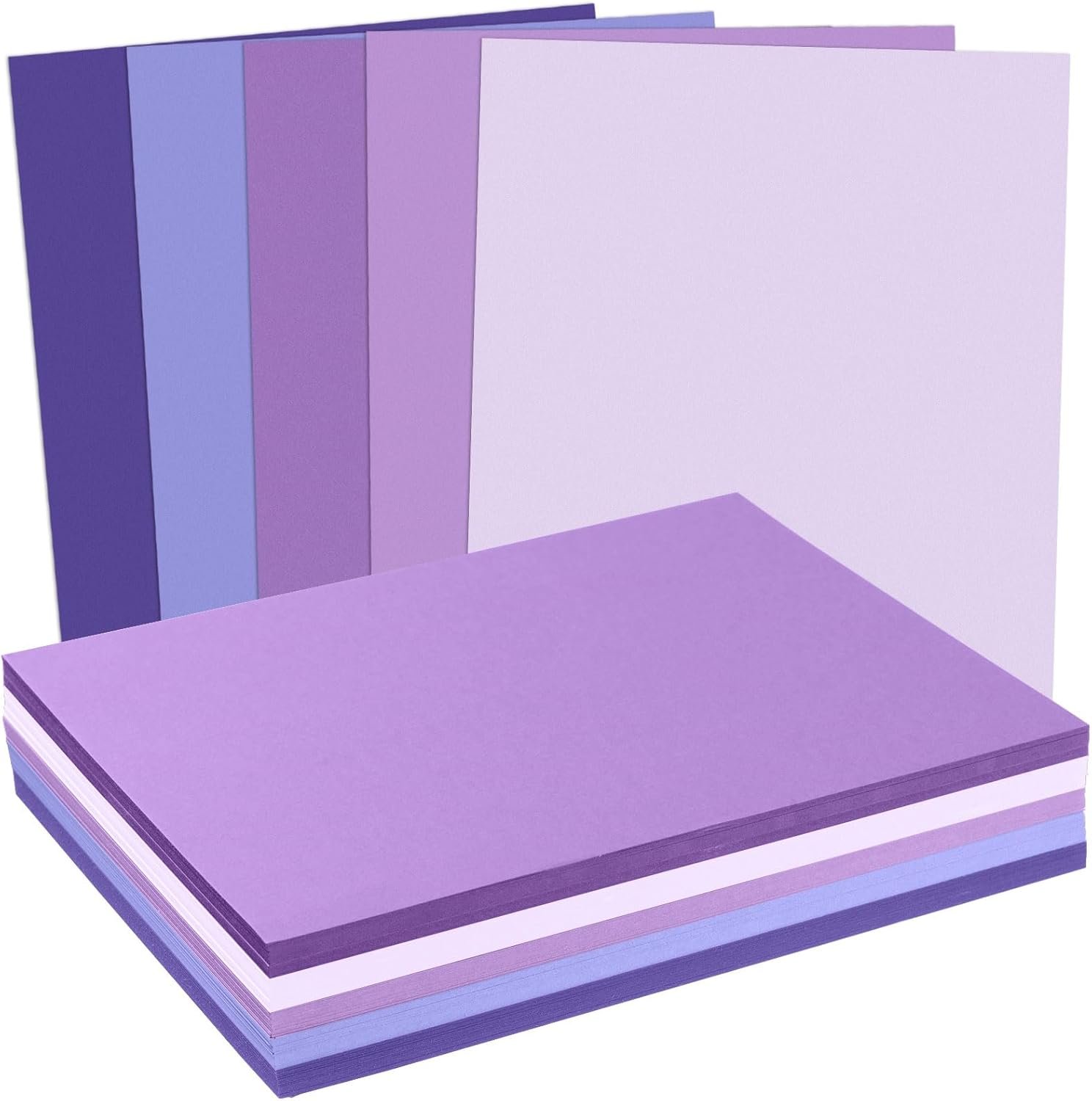 MixTeach 240 Sheets Assorted Purple Cardstock Paper 8.5 x 11" Medium Thick Card...