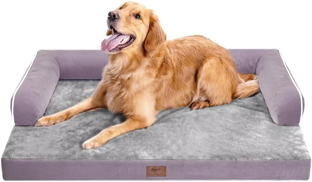 MEKIY Orthopedic Washable Dog Bed with Bolster for Medium to Large Dogs |...