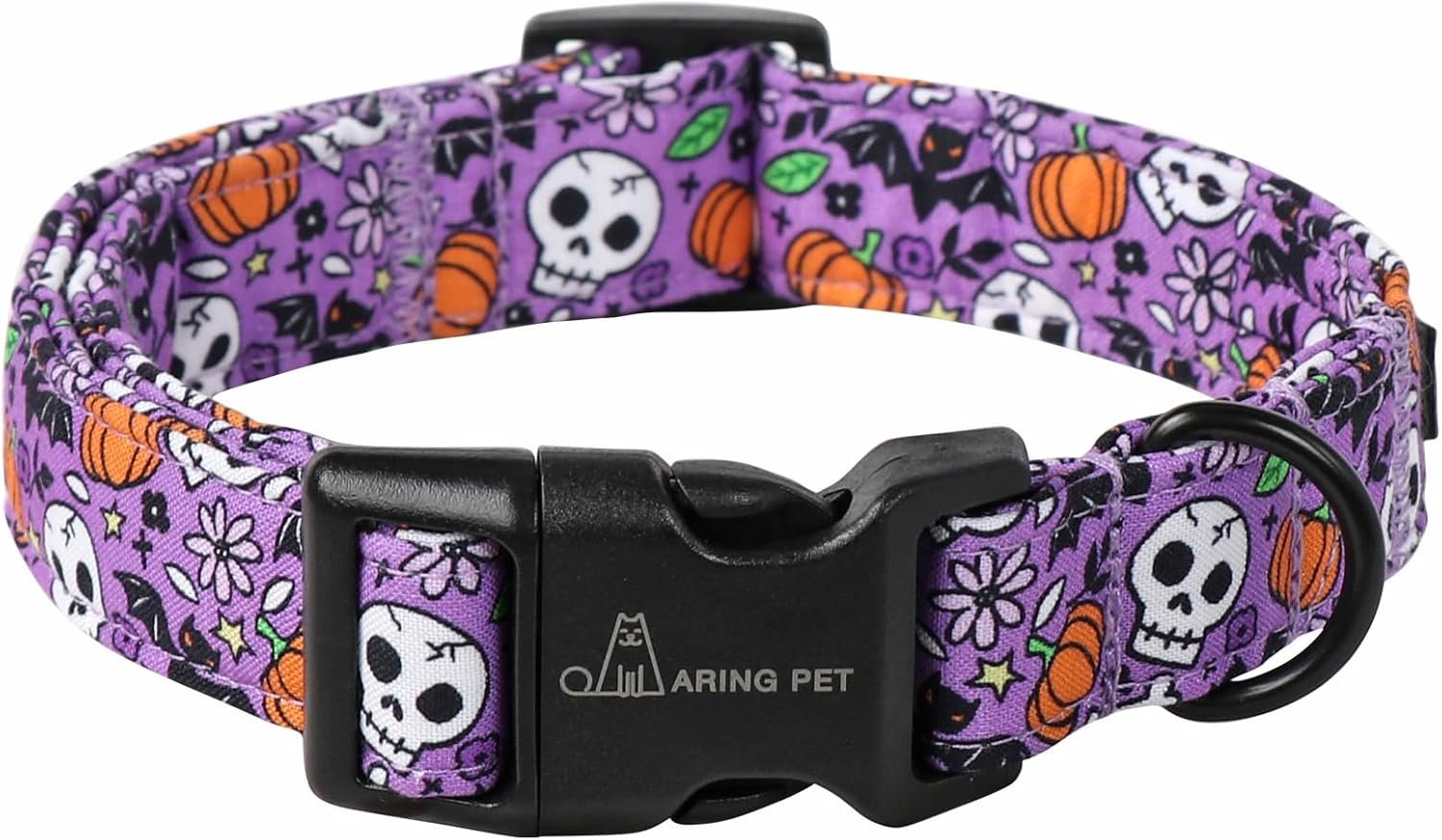 ARING PET Halloween Dog Collar-Cotton Purple Pumpkin Dog Collars, Adjustable...