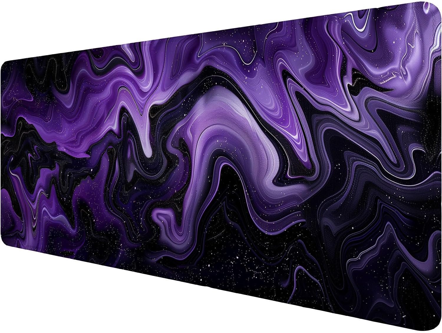 Dark Purple Ripples Desk Pad Mouse Pad Black Purple Lines Large Gaming Mouse...