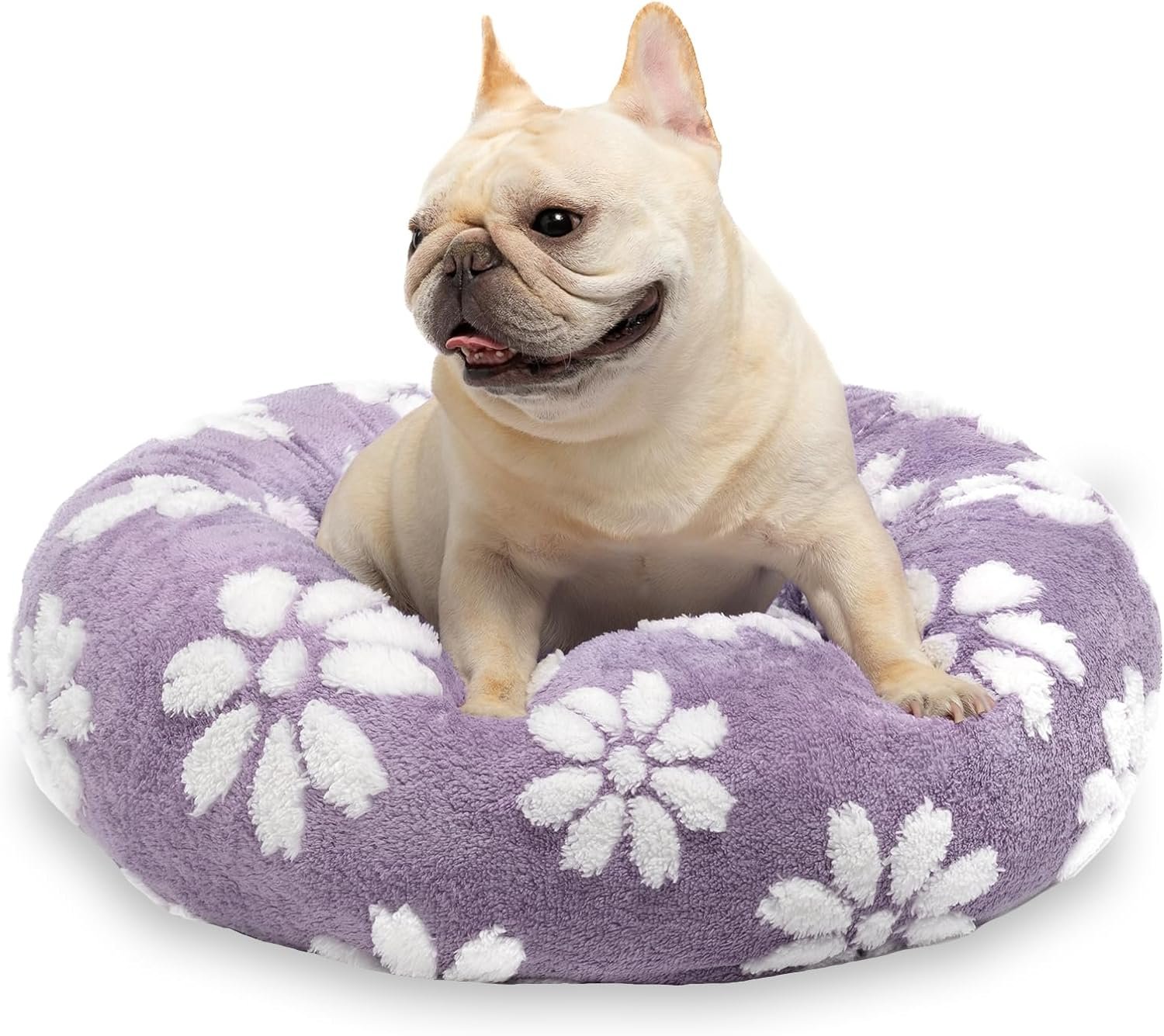 Donut Dog Beds for Small Dogs, Calming Round Cat Beds for Indoor Cats, Cute 3D...