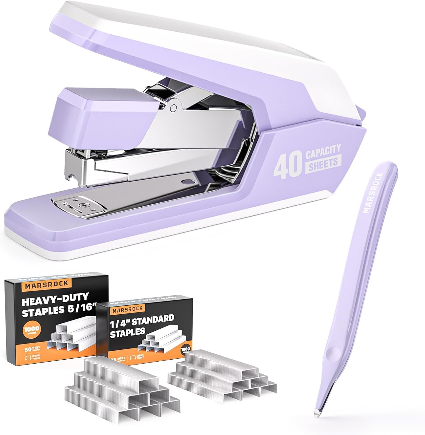MARSROCK Effortless Stapler for Desk with 40-50 Sheet Capacity, 2000 Staples,...