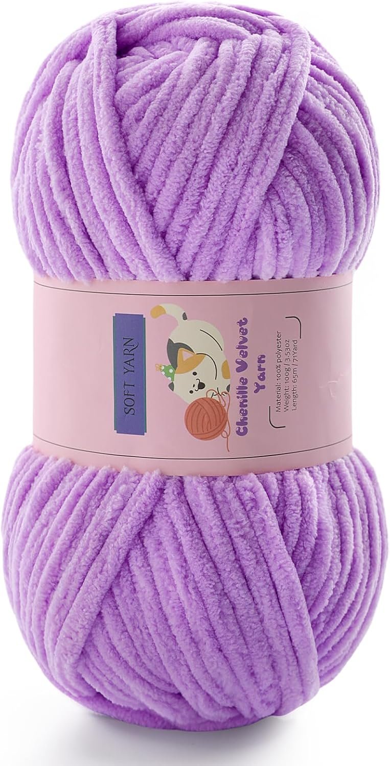 Chunky Yarn for Crocheting - Chenille Yarn for Knitting - Bulky Blanket Yarns...
