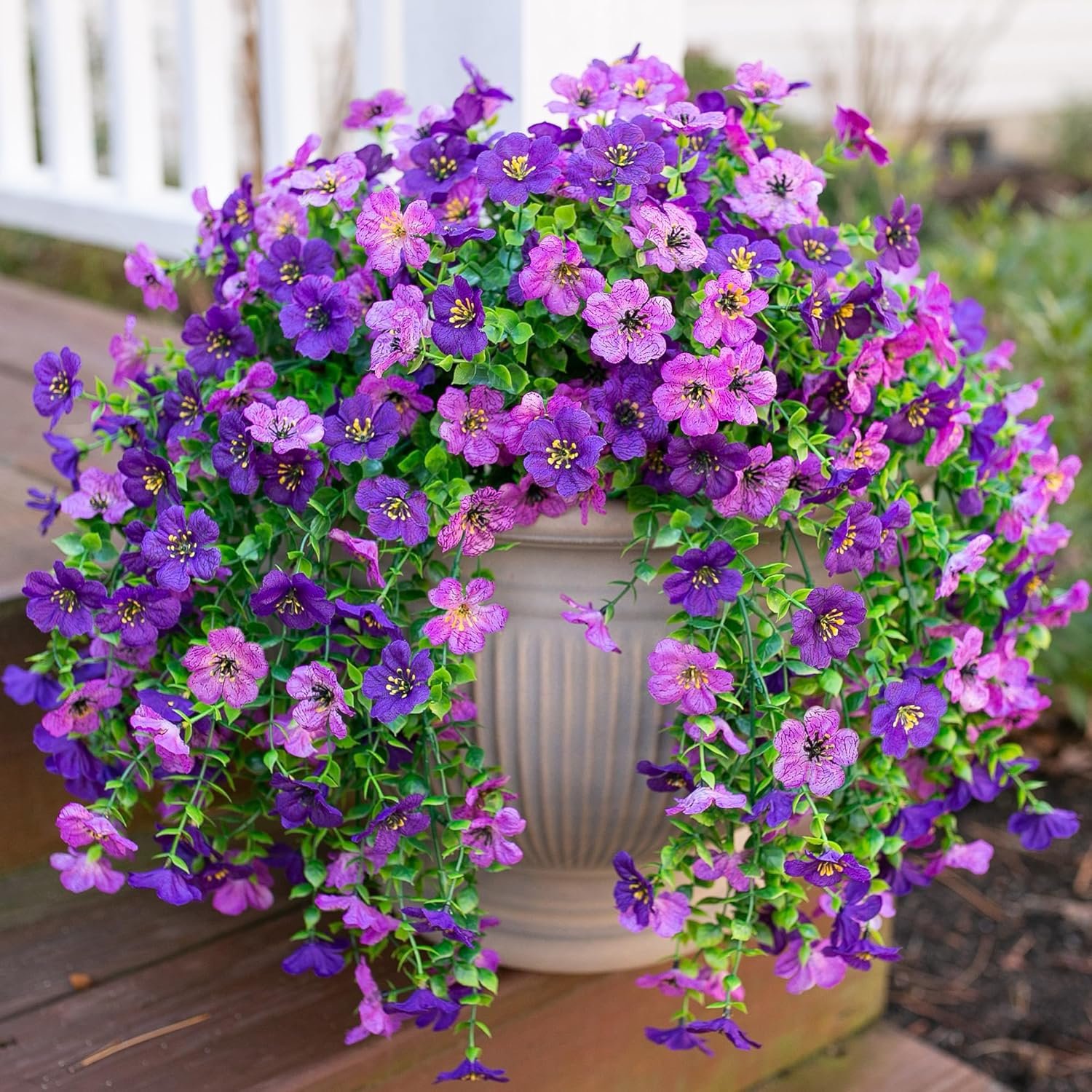 HyeFlora Artificial Flowers for Outdoors Decoration, 2Pcs Dark Purple and...