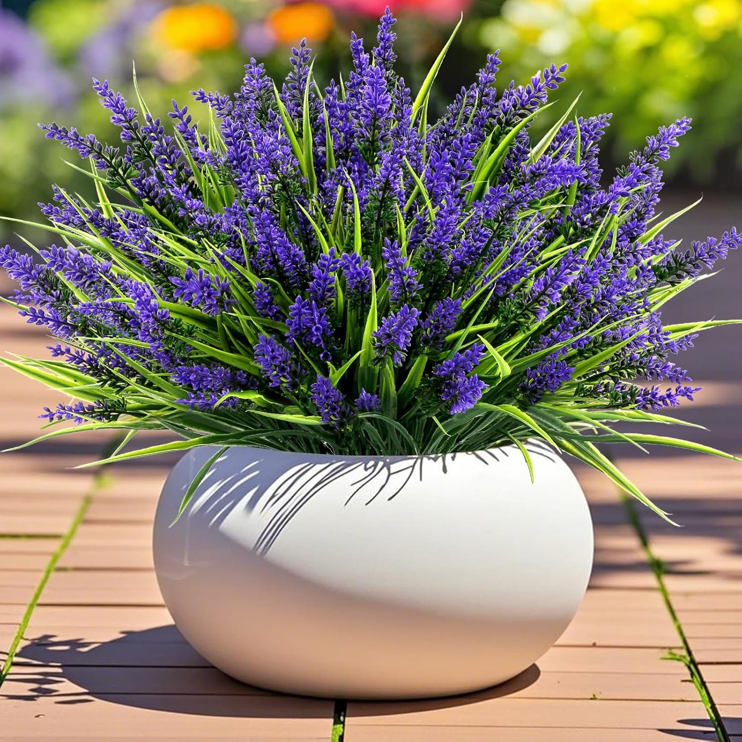 Geegoods 24 Bundles Purple Artificial Plants Flowers Outdoor, UV Resistant |...