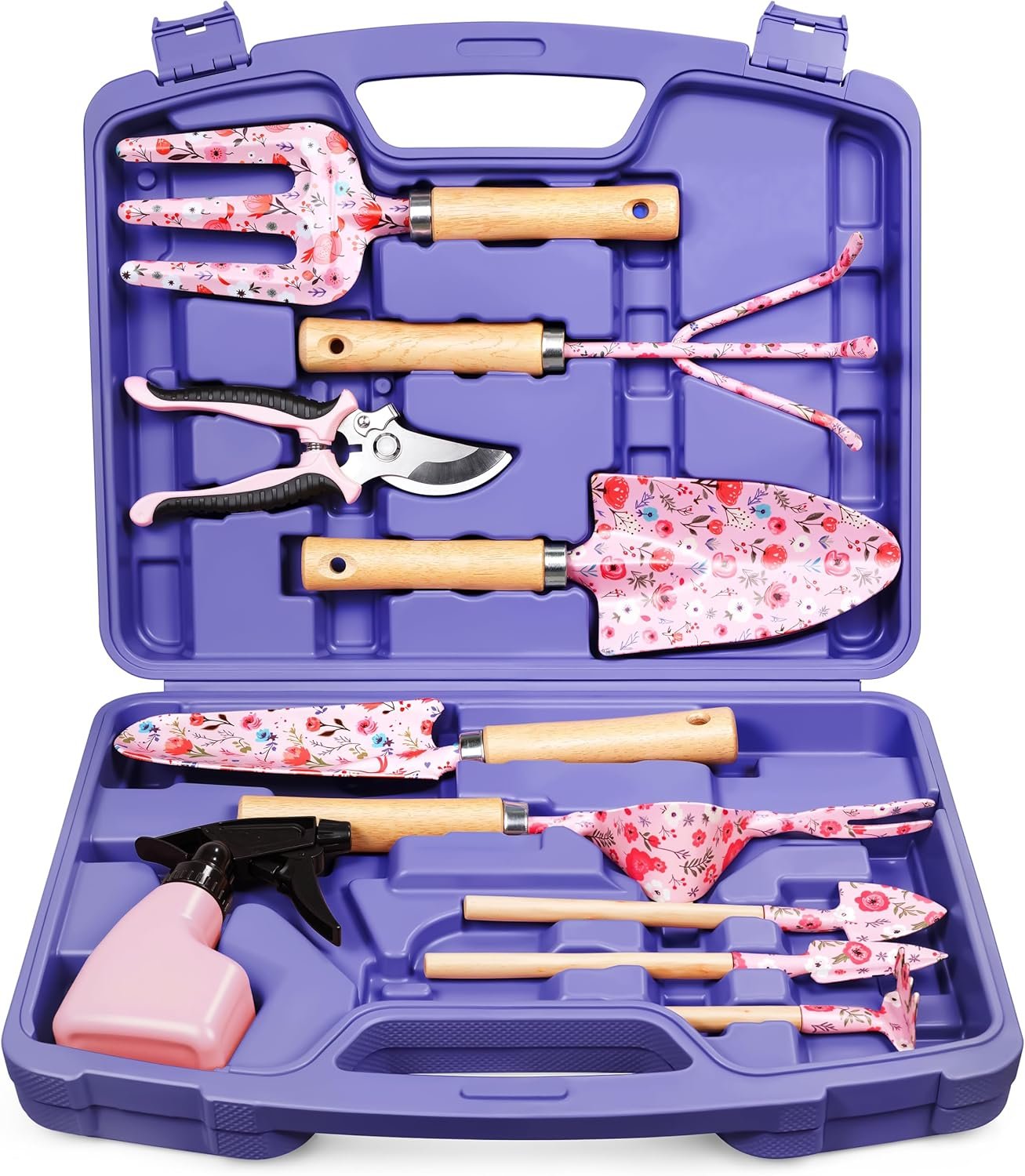 Grenebo 12-Piece Womens Gardening Tools Gift Set, Rust-Proof & Heavy-Duty...