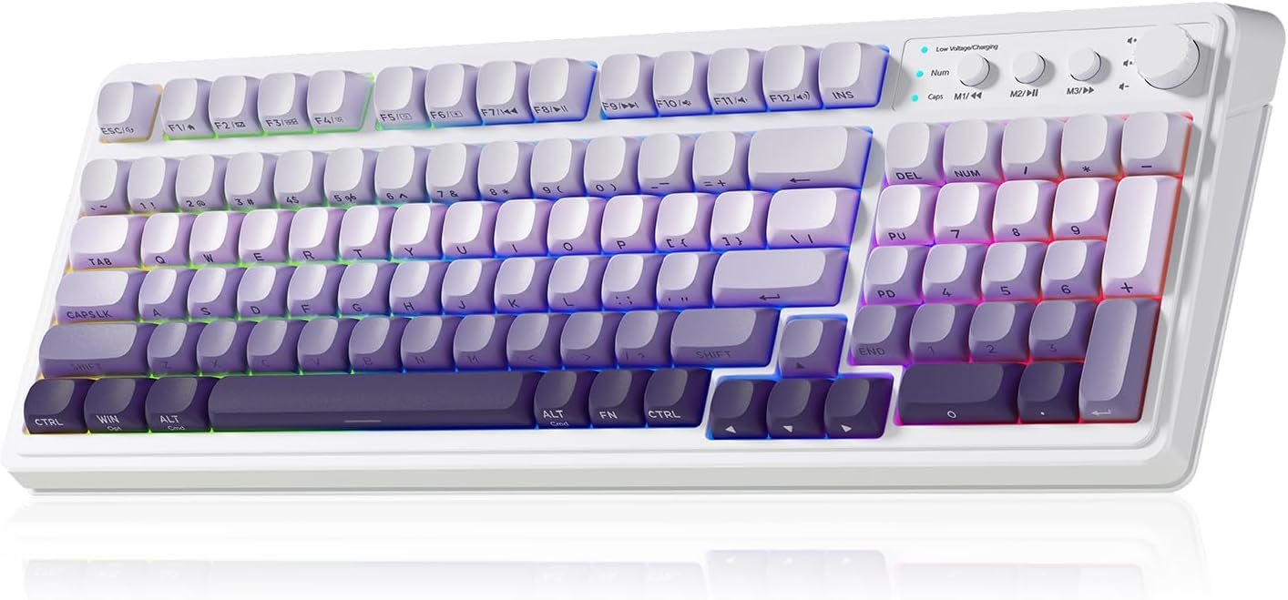 AULA S99 Wireless Keyboard, Tri-Mode Bluetooth/2.4GHz/USB-C Cute Creamy Gaming...