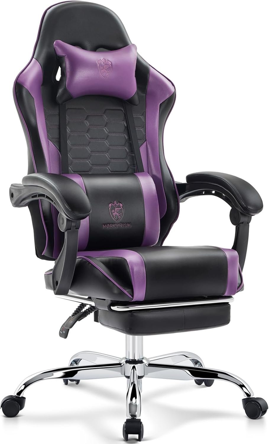 Gaming Chair,Computer Office Chair with Footrest,Massage,Purple | Gel...