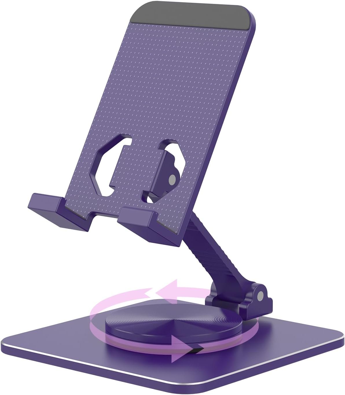Adjustable Phone & Tablet Stand, Fits 4–9.7in Devices, Purple | 360° Viewing...