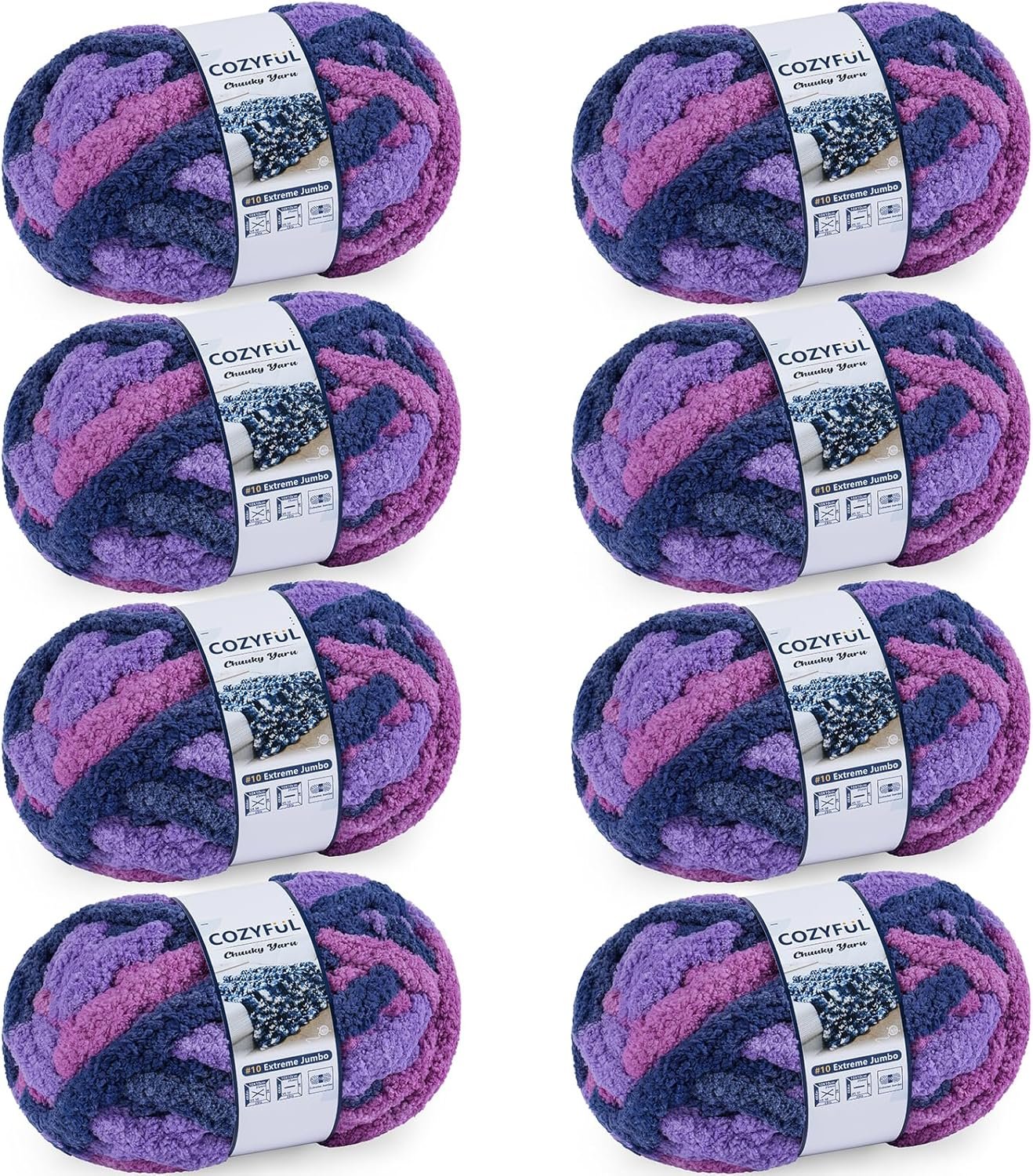 Cozyful Chunky Yarn for Hand Knitting - #10 Chunky Chenille Blanket Yarn, Jumbo...