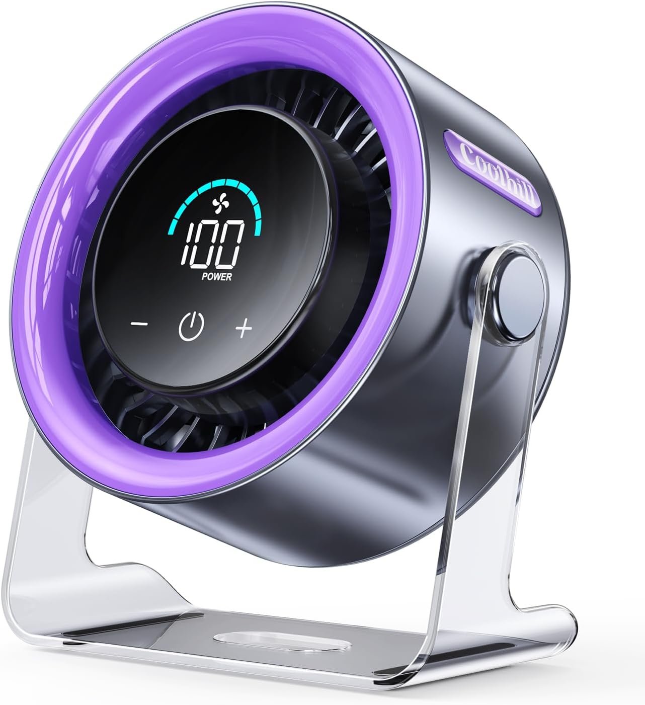 USB Desk Fan for Bedroom: 100 Speeds Digital Display Quiet Portable Fan with...
