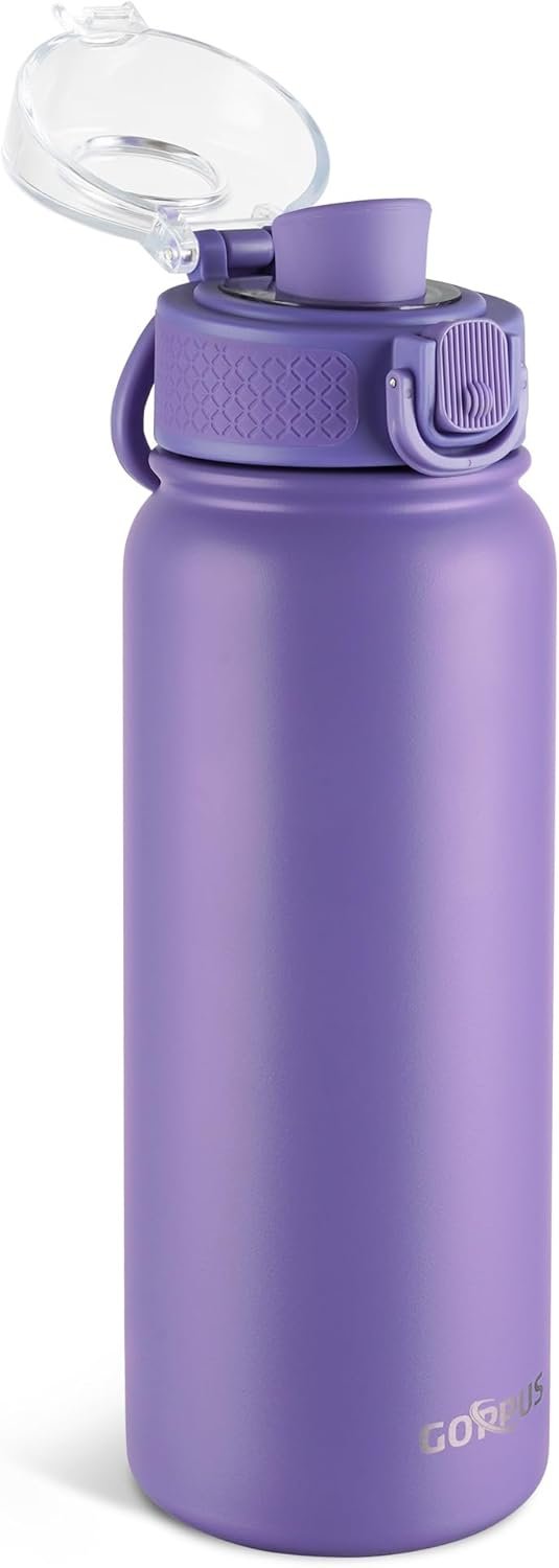 GOPPUS Insulated Water Bottle 20oz Stainless Steel BPA-Free Sports Bottle Ideal...