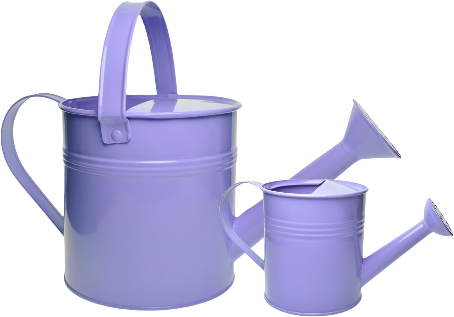 Small Metal Watering Can Set, Pink, 1.2L and 0.23L Garden Cans with Long Spout,...