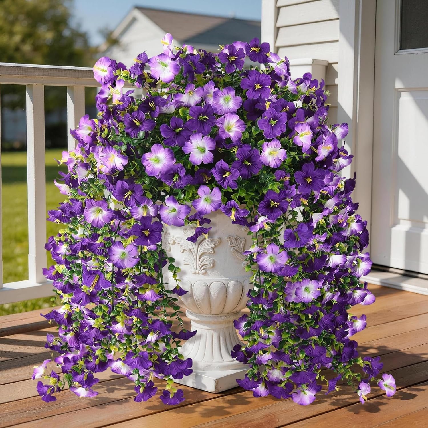 Artificial Fake Flowers Plants for Outdoor Spring Summer Decoration,2 PCS Faux...
