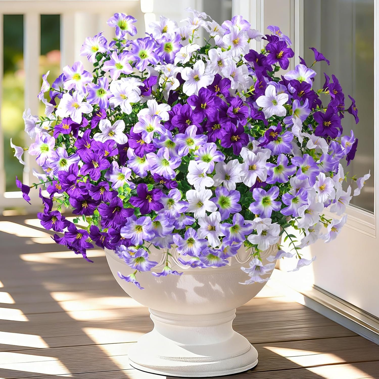 MARTINE MALL 12 Bundles Look Real Artificial Flowers for Outdoors, Realistic...