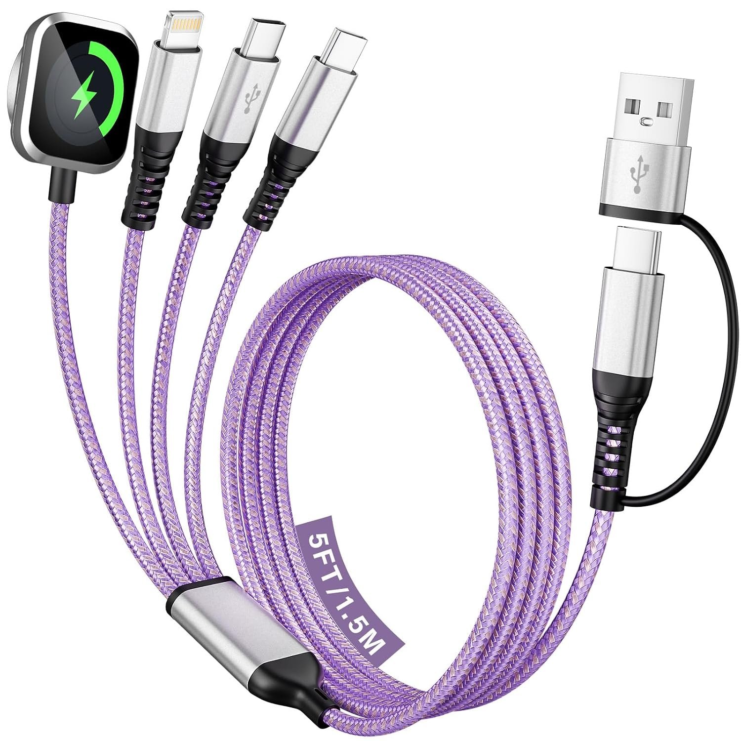 Cruise Travel Essentials 2026, Dual USB C 4 in 2 Charging Cord 5 FT, USB A/C...