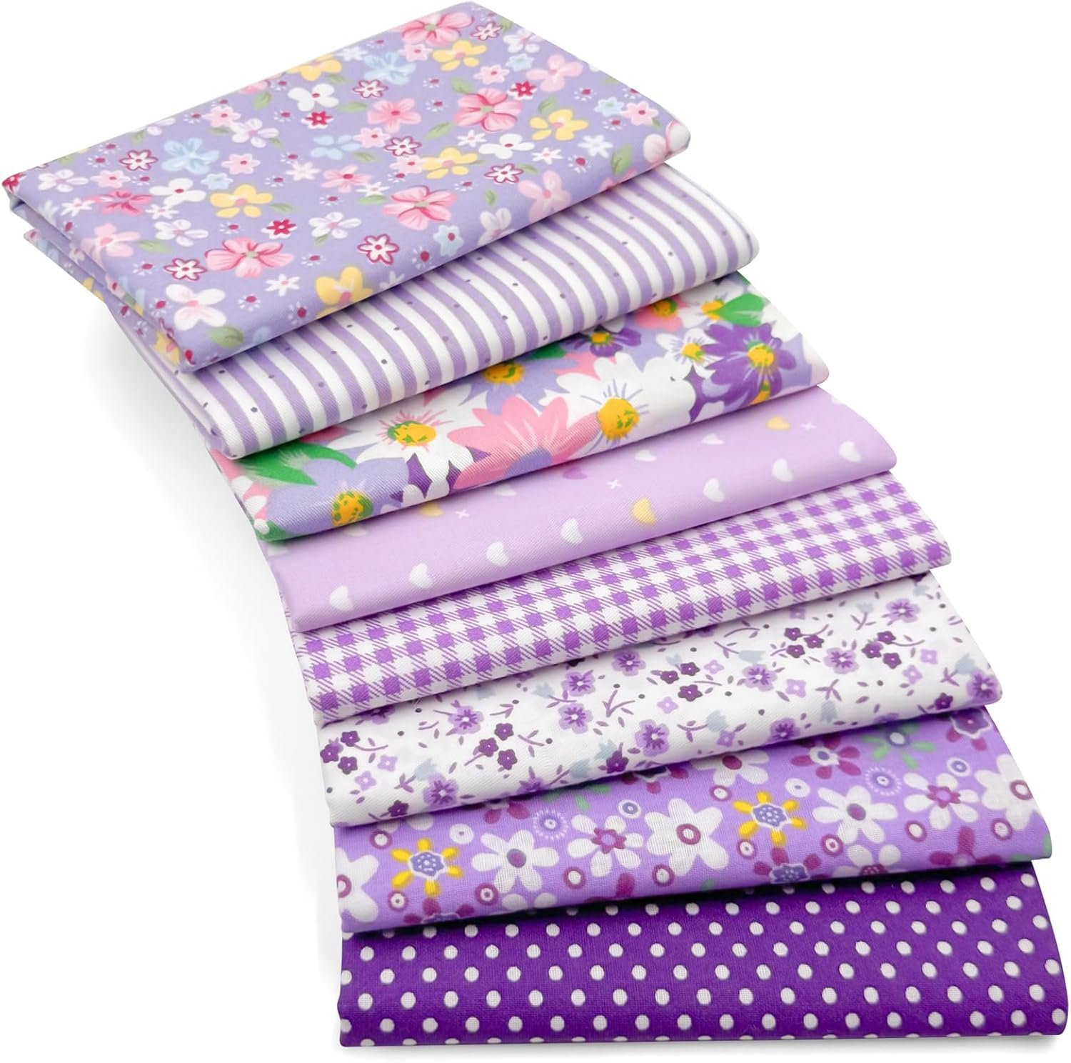 Aubliss 8pcs Fat Quarter Fabric Bundles (100% Cotton - 20'' x 20'') Quilting...